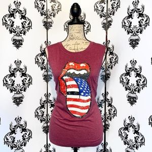 🍀 NWT! Rolling Stones Patriotic American Tank!
